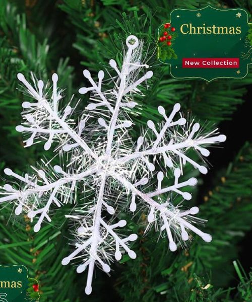 Medium Snowflake For Decorate Christmas Tree 3 Pieces - White