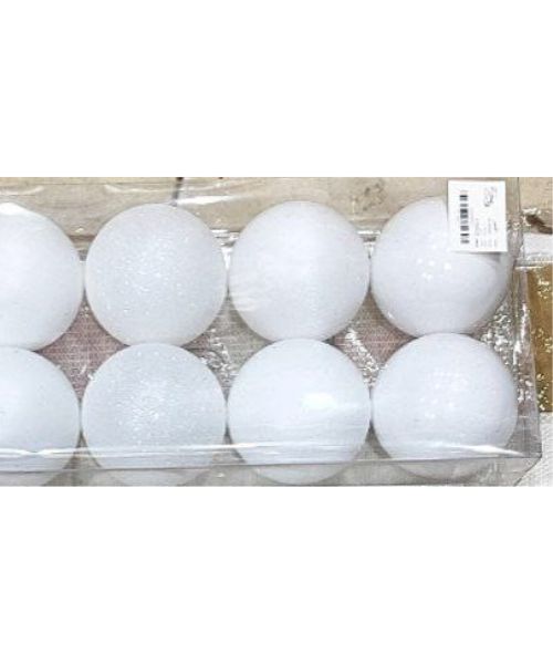 Ball Shaped Pendants Set For Decorate Christmas Tree 10 Pieces 8 Cm - White