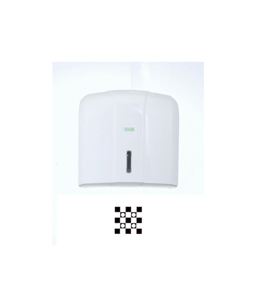 Toilet paper dispenser with closed design, white color - capacity 200