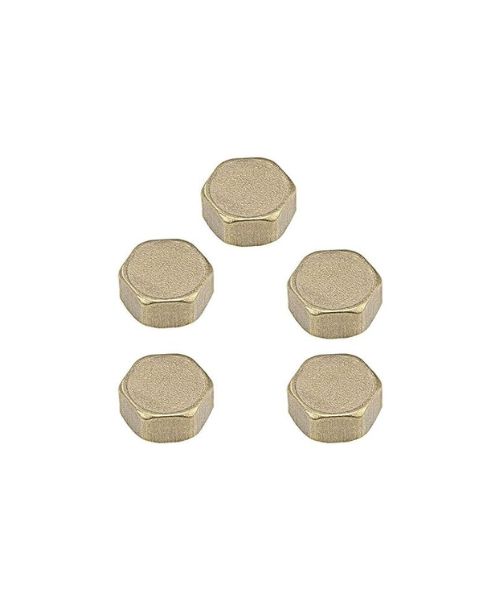 1/2 Inch Brass Cap G1/2 Female Pipe Fitting Hex Pressure Shut Off Valve Connector (5pcs)