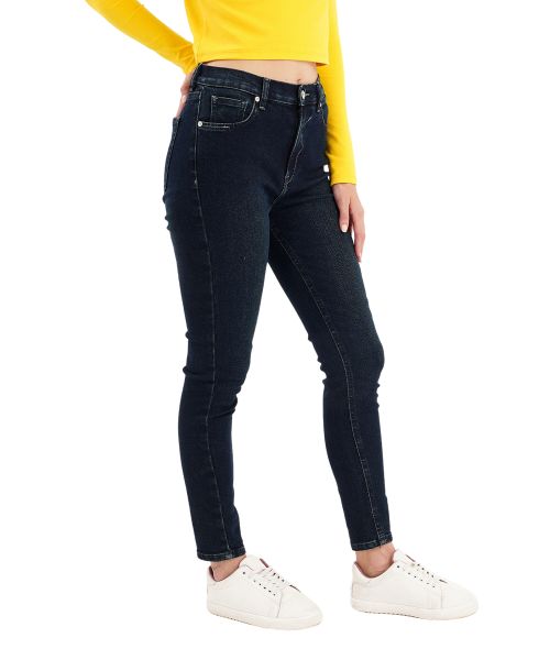 Solid Jeans Pants Slim Fit For Women - Black