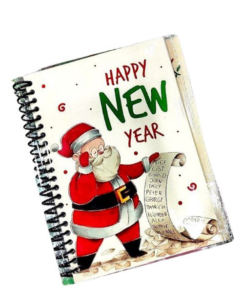 Christmas Printed Spiral Notebook 10 X 15 Cm - White