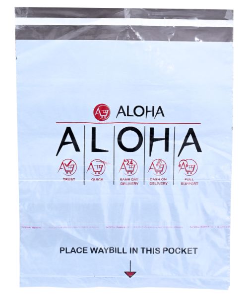 Aloha Shipping Flyer With A Plastic Bag For The Policy Large Size 50 Cm X 60 Cm Plastic Set Of 50 Pcs - White