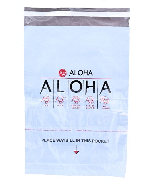 Aloha Shipping Flyer With A Plastic Bag For The Policy Small Size 35 Cm X 40 Cm Plastic Set Of 50 Pcs - White
