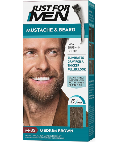 Just For Men Mustache & Beard Coloring with Biotin Aloe and Coconut Oil - Meduim Brown