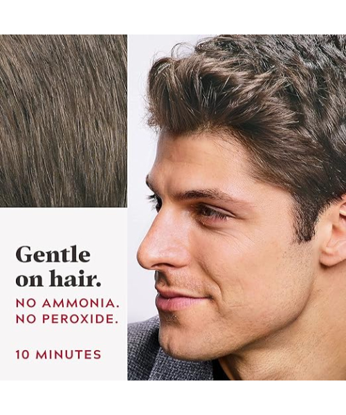 Comb-In Color , Gray Hair Coloring for Men with Comb Applicator Included, Easy No Mix Application - Dark Brown, A-45