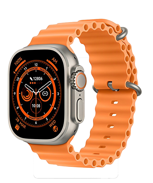 T800 Ultra Series 8  Smart Watch 1.99 Inch IPS display 49mm NFC Bluetooth V5 Call Waterproof IP67 Wireless Charger Orange