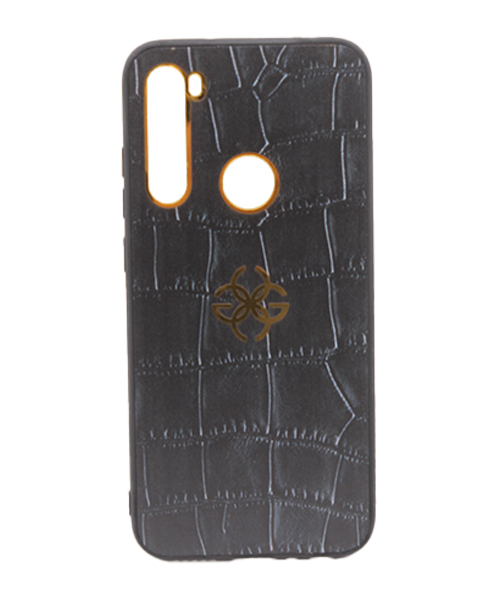 New Design Gold Logo Back Plastic Mobile Cover For Xiaomi Redmi Note 8 - Black Gold