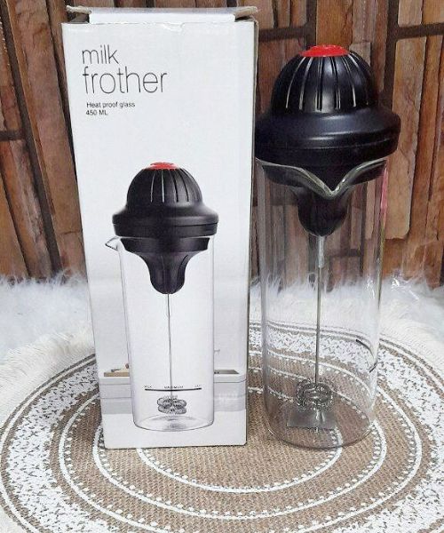Electric Milk Foam Frother 7.7 X 21.3 Cm - Clear Black