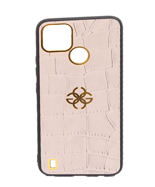 New Design Gold Logo Back Plastic Mobile Cover For Realme C25Y - Multi Color