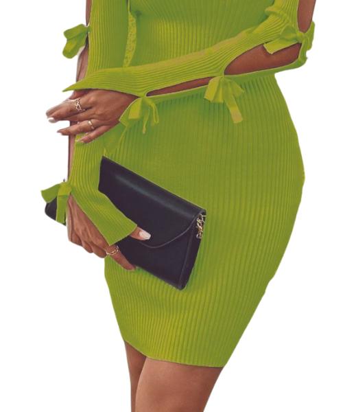 Lime green velvet clearance dress