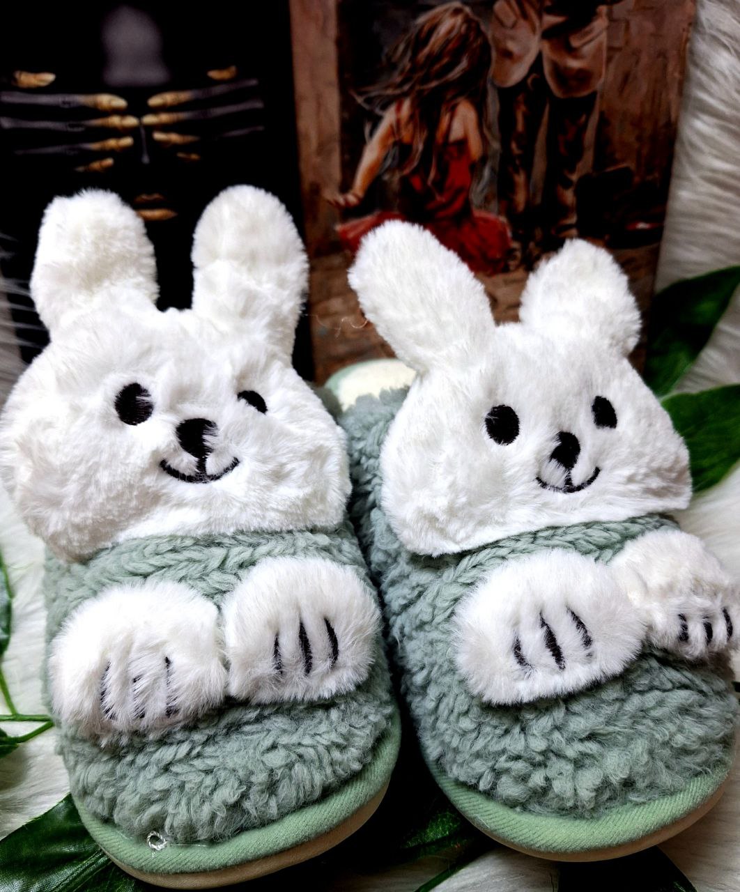 Mint green fluffy discount slippers