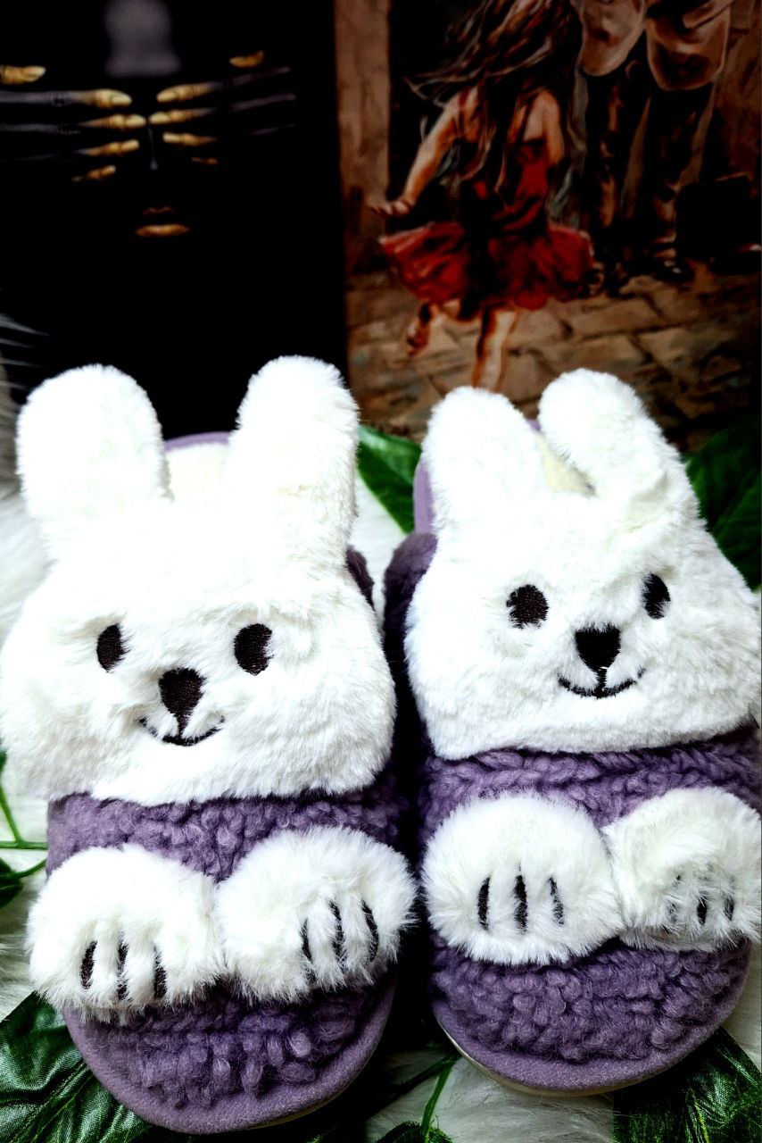 Purple fur 2024 slippers