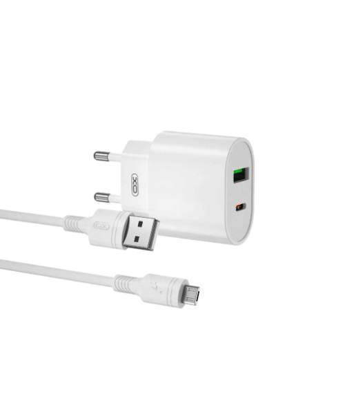 Xo Xo-L81A(Eu) Fast Charging Micro 2 Usb Ports Wall Charger For Mobile Phones - White