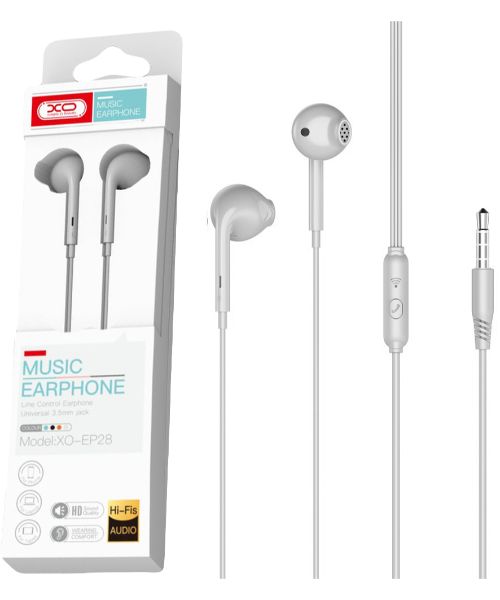 Xo Music Wired Earphone Xo-Ep28 With Fine Tuning Surging Bass And Microphone - White