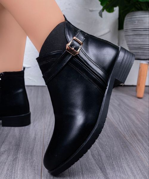 Womens black dress store boots low heel