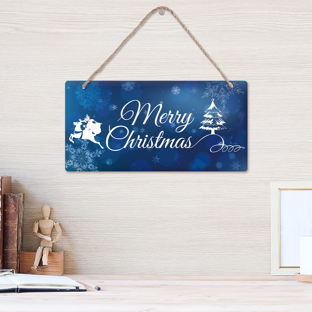 2wooden decoration signs , with the phrase Merry Christmas