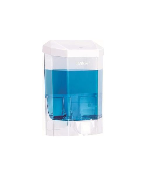 Flora & Flowsoft Eco-Friendly White/Transparent Liquid Soap Dispenser, 30 x 30 x 30 cm, Plastic
