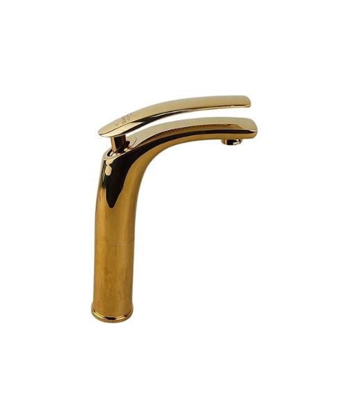 Decorative bathroom faucet with streamlined design