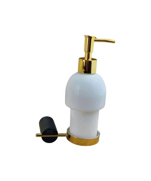 Bathroom accessories set - black and gold brass bathroom accessory