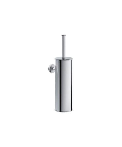 Wall Mounted Shiny Silver 304 Stainless Steel Toilet Brush Holder (Brilliant Silver (Cylinder)