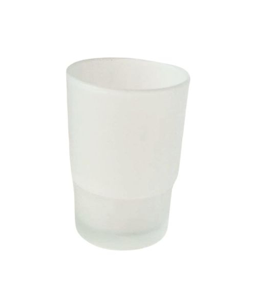 A glass cup for toothbrushes, a replacement for a glass cup only (without holder)