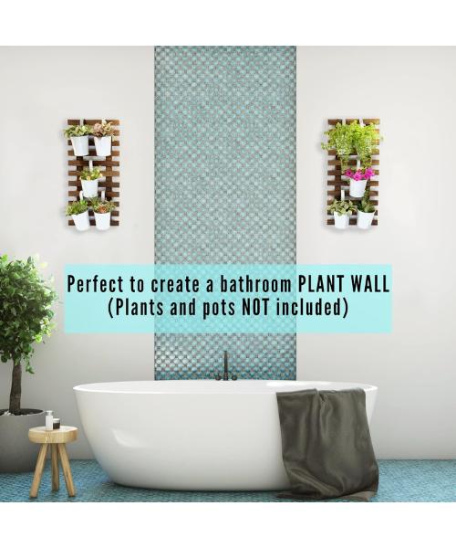 وعاء نباتات يثبت على الحائط من قطعتين من اصيص خشبي معلق للنباتات للاستخدام الداخلي يثبت على الحائط للحديقة بتصميم عمودي للاستخدام الخارجي، حامل لعرض زهور