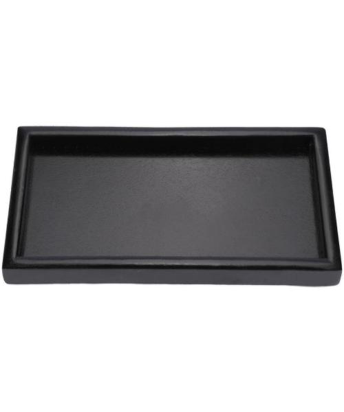 Large Wooden Rectangular Serving Tray, Beautiful Redesigned Rectangular Food Tray for All Occasions, Size 30 x 20 x 2 cm, by Karidi, Black, Brown