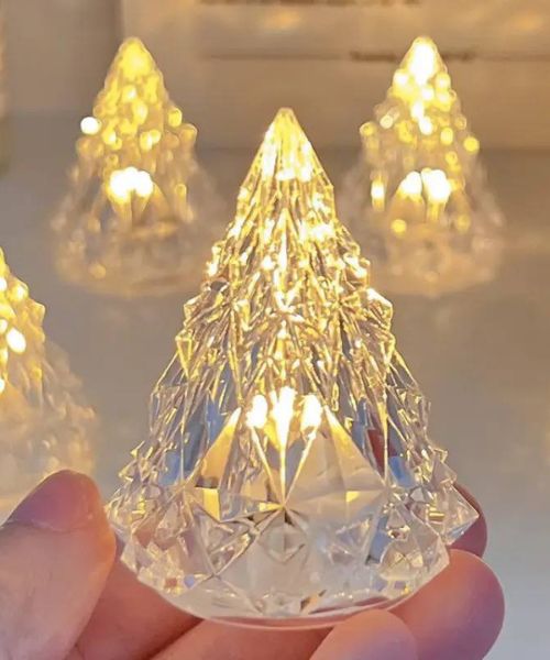 Table Lamp Christmas Tree Shape 8 X 6 Cm - Clear