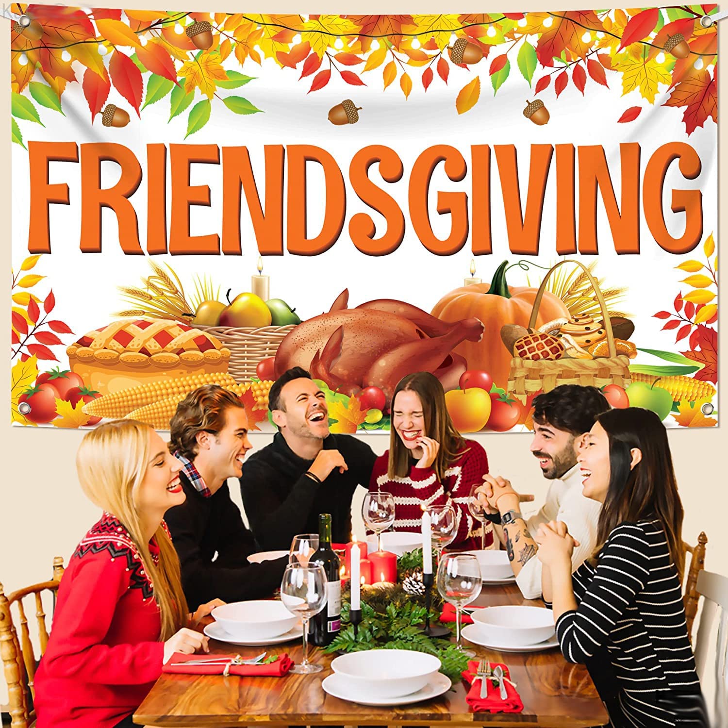 Friendsgiving" Thanksgiving banner"