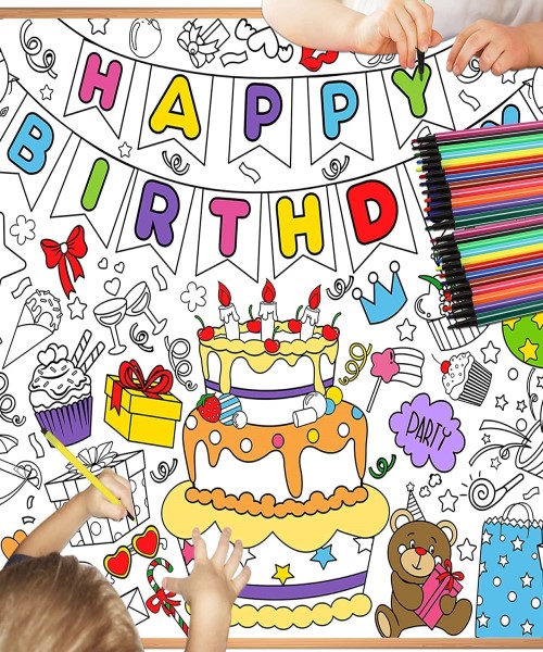 Happy Birthday coloring poster