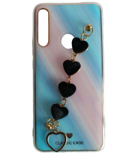 My Choice Sparkle Love Hearts Cover with Strap Back Mobile Cover For Huawei Y9 Prime 2019 - Multi Color