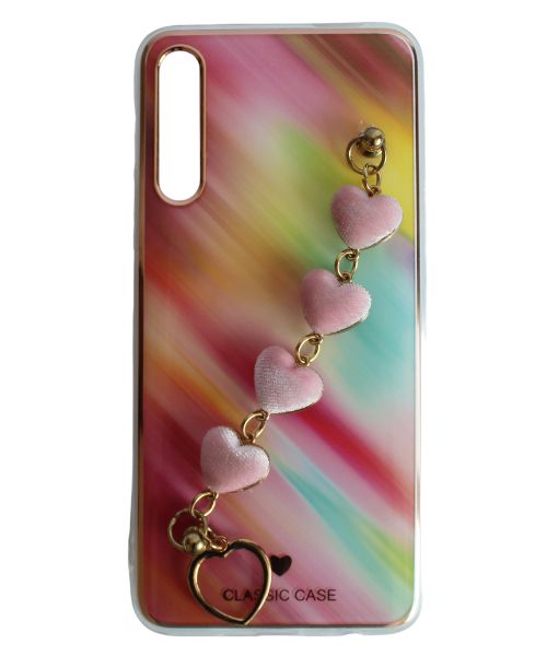 My Choice Sparkle Love Hearts Cover with Strap Back Mobile Cover For Huawei Y9S - Multi Color