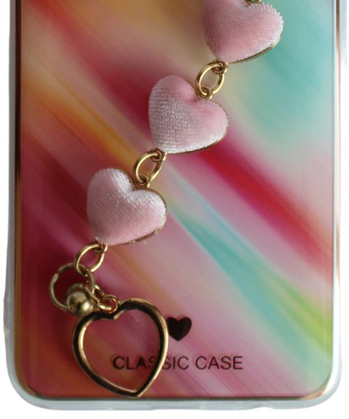 My Choice Sparkle Love Hearts Cover with Strap Back Mobile Cover For Huawei Y9S - Multi Color