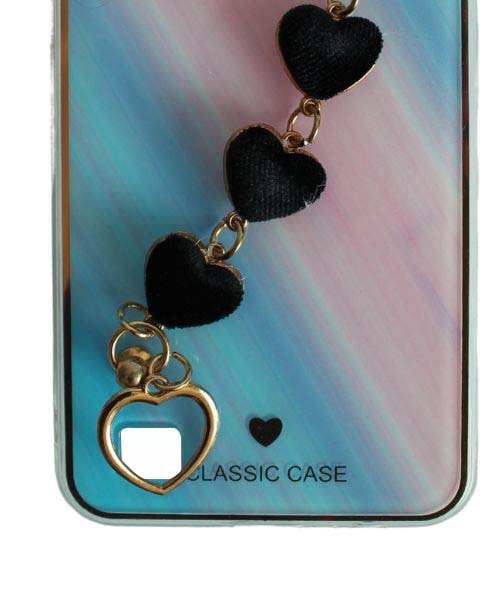 My Choice Sparkle Love Hearts Cover with Strap Back Mobile Cover For Realme C11- Multi Color