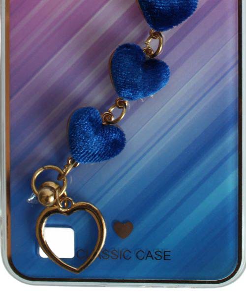 My Choice Sparkle Love Hearts Cover with Strap Back Mobile Cover For Realme C11- Multi Color