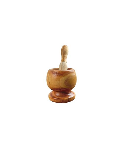 Wooden Houn with Pestle for Kitchen Use (Round)