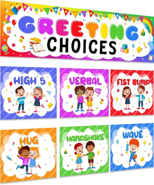 Greeting Choice Classroom Bulletin Board Sign