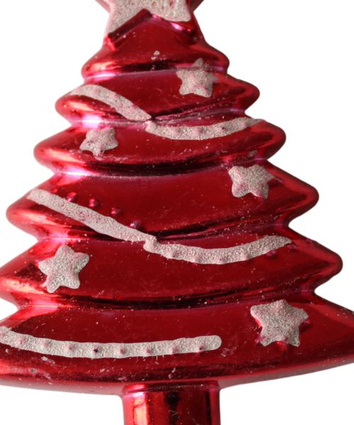 ديكور شجرة الكريسماس 2 قطع - احمر ابيض