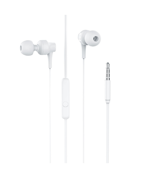 VIDVIE in-ear wired headphone with high-resolution microphone, model HS653, white color