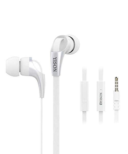 Wired in-ear headphones from Yison, model cx330, with high-resolution microphone, white color