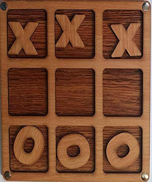 لعبة xo مصنوعة من الخشب، 4 سنوات فاكثر