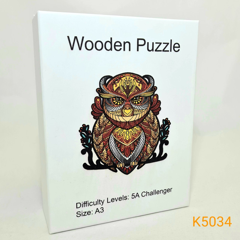Animal Wood Puzzle A3 Mysterious Brown OWL K5034