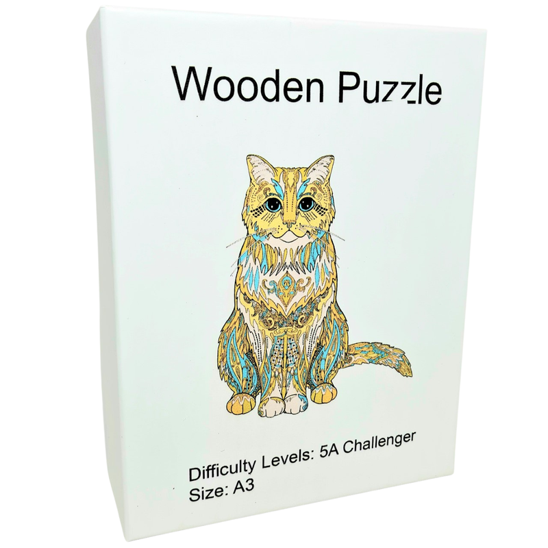 Animal Wooden Puzzle A3 Cute Cat K5039