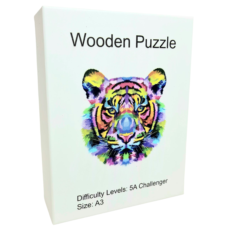 Animal Wooden Puzzle A3 Rainbow Tiger K5043