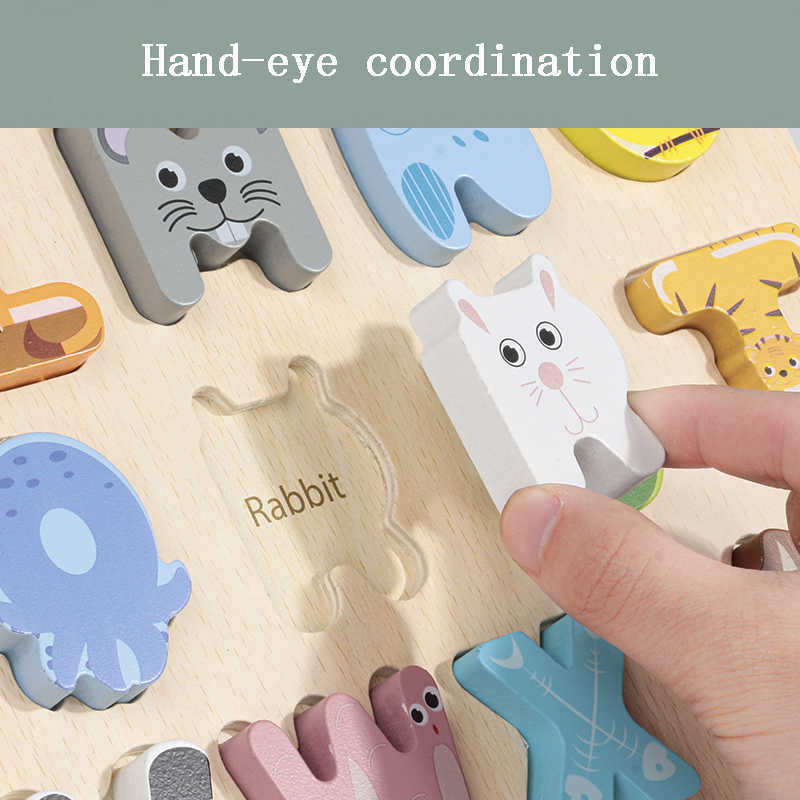 Animal puzzle with English letters