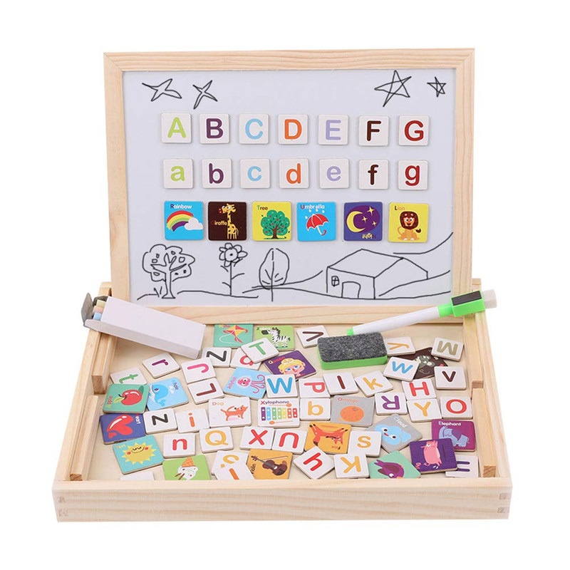 Magnetic board wood word formation