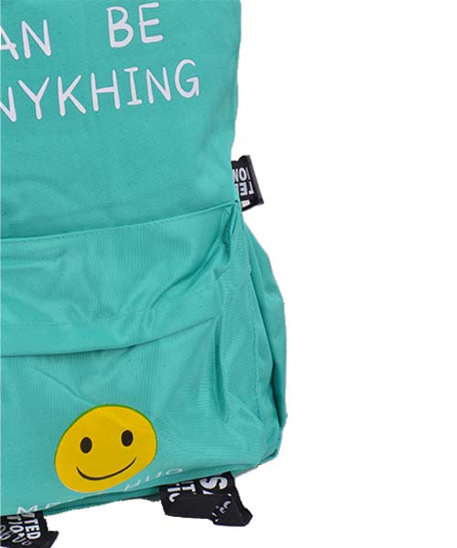 Mile Stone Smile Face Backpack For Unisex 43X 26X 16 Cm - Green