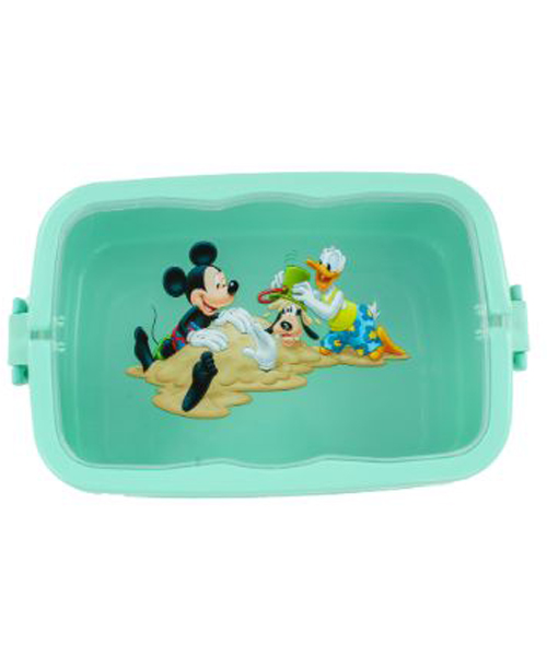 Lunch Box With Disney Cartoon Sticker 20.5x 13 x 7.4 Cm 100 Grams For Kids - Light Green