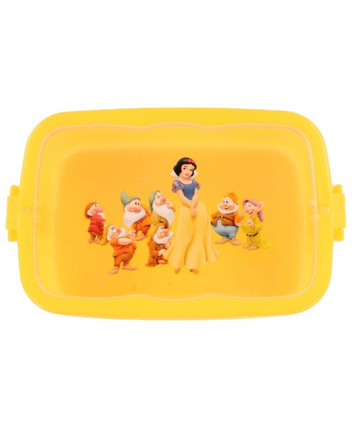 Lunch Box With Snow White Cartoon Sticker 20.5x 13 x 7.4 Cm 100 Grams For Kids - Yellow